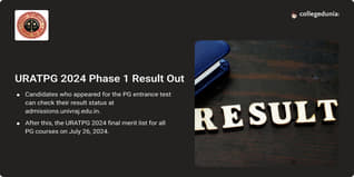 URATPG 2024 Phase 1 Result Declared @univraj.edu.in, Direct Link Here